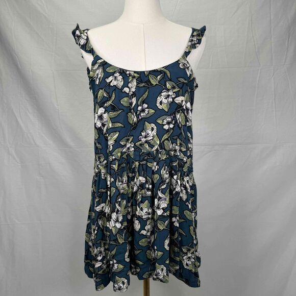 Free People Dear You Mini Dress Ruffle Floral Small Low Back Boho Southern Belle - Picture 2 of 15
